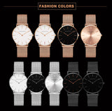 Women Watch 1 set Bracelet Japan Quartz Movement Simple Waterproof Rose Gold Stainless Steel Mesh Ladies watch - Sellve