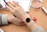 Women Watch 1 set Bracelet Japan Quartz Movement Simple Waterproof Rose Gold Stainless Steel Mesh Ladies watch - Sellve