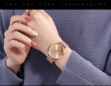 Women Watch 1 set Bracelet Japan Quartz Movement Simple Waterproof Rose Gold Stainless Steel Mesh Ladies watch - Sellve