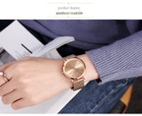 Women Watch 1 set Bracelet Japan Quartz Movement Simple Waterproof Rose Gold Stainless Steel Mesh Ladies watch - Sellve