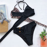 Sexy Snake Print Bikini set High waist Swimwear Women Hollow out Swimsuit Female Brazilian Bikini Bathers bathing suit - Sellve