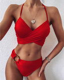 Sexy Snake Print Bikini set High waist Swimwear Women Hollow out Swimsuit Female Brazilian Bikini Bathers bathing suit - Sellve