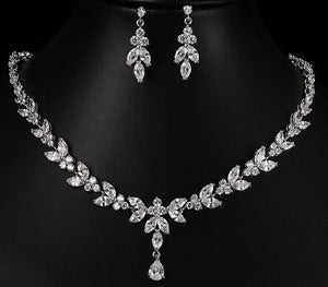 Emmaya Exquisite Jewelry Sets For Women Wedding Party Jewelry Accessories Cubic Zircon Stud Earrings & Necklace - Sellve