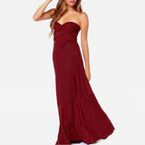 Sexy Women Multiway Wrap Convertible Boho Maxi Club Red Dress Bandage Long Dress Party Bridesmaids - Sellve