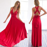 Sexy Women Multiway Wrap Convertible Boho Maxi Club Red Dress Bandage Long Dress Party Bridesmaids - Sellve