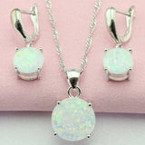 Fantastic White Australia Opal Silver Color Jewelry Sets Bijouterie Drop Earrings Pendant/Necklace For Women - Sellve