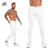 Men Elastic Waist Skinny Jeans Men Stretch Ripped Pants Streetwear Mens Denim Jeans Blue - Sellve