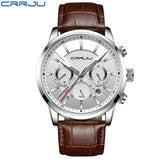 New Fashion Men Watches Analog Quartz Wristwatches 30M Waterproof Chronograph Sport Date Leather Band Watches - Sellve