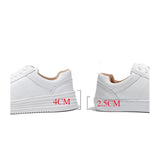 Fashion White Split Leather Women Chunky Sneakers White Shoes - Sellve