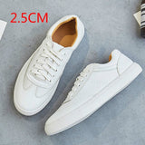 Fashion White Split Leather Women Chunky Sneakers White Shoes - Sellve