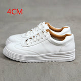 Fashion White Split Leather Women Chunky Sneakers White Shoes - Sellve