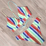 Sexy Bandage Bikini 2020 Swimsuit Swimwear Women Thong Push Up Bikinis Set women's swimming suit - Sellve