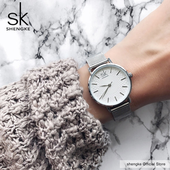 Slim Sliver Mesh Stainless Steel Watches Women Luxury Casual Clock Ladies Wrist Watch - Sellve