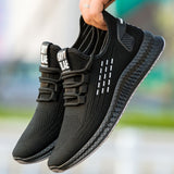 Fashion Sneakers Men Vulcanized Shoes Air Mesh Mens Trainers Lightweight Casual Shoes Men Black Footware - Sellve