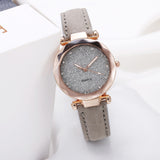 Casual Women Romantic Starry Sky Wrist Watch Leather Rhinestone Designer Ladies Clock Simple Dress Gfit - Sellve