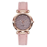 Casual Women Romantic Starry Sky Wrist Watch Leather Rhinestone Designer Ladies Clock Simple Dress Gfit - Sellve