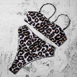 Sexy Bikinis Solid Push Up Bikini Hot Sale Padded Bra Straps High Waist Swimsuit Female Swimwear - Sellve