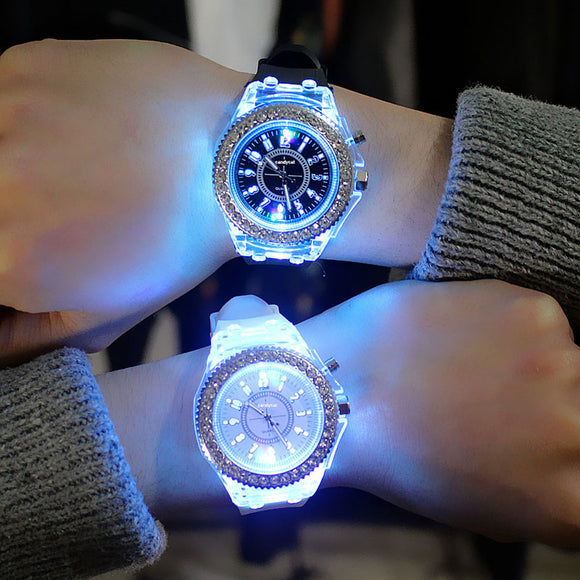 Flash Luminous Watch Led light Personality trends students lovers jellies woman men's watches light WristWatch - Sellve