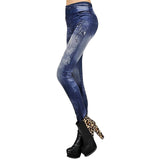 Slim Women Leggings Faux Denim Jeans Leggings Sexy Long Pocket Printing Summer Leggings Casual Pencil Pants - Sellve