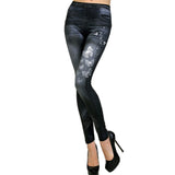 Slim Women Leggings Faux Denim Jeans Leggings Sexy Long Pocket Printing Summer Leggings Casual Pencil Pants - Sellve