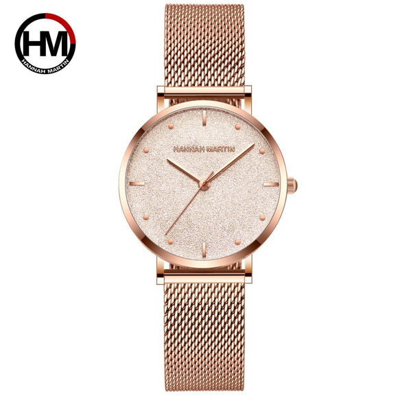 Women Watches Top Brand Luxury Japan Quartz Movement Stainless Steel Sliver White Dial Waterproof Wristwatches - Sellve