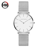 Women Watches Top Brand Luxury Japan Quartz Movement Stainless Steel Sliver White Dial Waterproof Wristwatches - Sellve