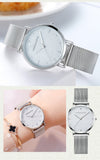 Women Watches Top Brand Luxury Japan Quartz Movement Stainless Steel Sliver White Dial Waterproof Wristwatches - Sellve