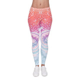 Women Fashion Legging Aztec Round Ombre Printing leggins Slim High Waist  Leggings Woman Pants - Sellve