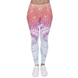 Women Fashion Legging Aztec Round Ombre Printing leggins Slim High Waist  Leggings Woman Pants - Sellve