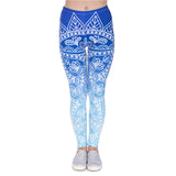 Women Fashion Legging Aztec Round Ombre Printing leggins Slim High Waist  Leggings Woman Pants - Sellve