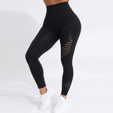 Women High Waist Push Up Leggings Hollow Fitness Leggins Workout Legging For Women Casual Jeggings - Sellve