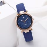 Casual Women Romantic Starry Sky Wrist Watch Leather Rhinestone Designer Ladies Clock Simple Dress Gfit - Sellve