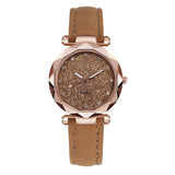 Casual Women Romantic Starry Sky Wrist Watch Leather Rhinestone Designer Ladies Clock Simple Dress Gfit - Sellve