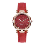 Casual Women Romantic Starry Sky Wrist Watch Leather Rhinestone Designer Ladies Clock Simple Dress Gfit - Sellve