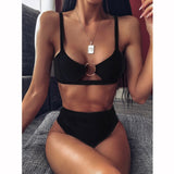 Sexy Women High Waist Bikini Swimsuit Swimwear Female Bandeau Thong Brazilian Biquini Bikini Set Bathing Suit Bather - Sellve