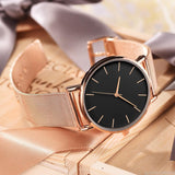 Ultra-thin Rose Gold Watch Minimalist Mesh Women Watch - Sellve