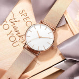 Ultra-thin Rose Gold Watch Minimalist Mesh Women Watch - Sellve