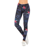 Sexy Women Legging leaf Printing Fitness leggins Fashion Slim legins High Waist Leggings Woman Pants - Sellve