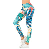 Sexy Women Legging leaf Printing Fitness leggins Fashion Slim legins High Waist Leggings Woman Pants - Sellve