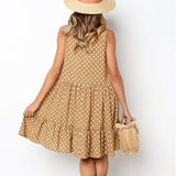 Wave Point Dress Ruffle Women Spring Summer Street Sexy Casual Slim Thin Beach Party O Neck Mini Polka Dot Dress - Sellve