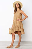 Wave Point Dress Ruffle Women Spring Summer Street Sexy Casual Slim Thin Beach Party O Neck Mini Polka Dot Dress - Sellve