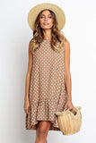 Wave Point Dress Ruffle Women Spring Summer Street Sexy Casual Slim Thin Beach Party O Neck Mini Polka Dot Dress - Sellve