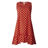 Wave Point Dress Ruffle Women Spring Summer Street Sexy Casual Slim Thin Beach Party O Neck Mini Polka Dot Dress - Sellve