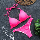 High Waist Bikini 2020 Swimsuit Women Swimwear Push Up Halter Bikini Set Bather Bathing Suit Beach Wear Female - Sellve