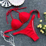 High Waist Bikini 2020 Swimsuit Women Swimwear Push Up Halter Bikini Set Bather Bathing Suit Beach Wear Female - Sellve