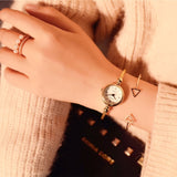 Small Gold Bangle Bracelet Luxury Watches Stainless Steel Retro Ladies Quartz Wristwatches - Sellve