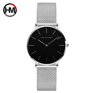 Japan Quartz Movement High Quality 36mm hannah Martin Women Stainless Steel Mesh Rose Gold Waterproof Ladies Watch - Sellve