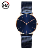 Japan Quartz Movement High Quality 36mm hannah Martin Women Stainless Steel Mesh Rose Gold Waterproof Ladies Watch - Sellve