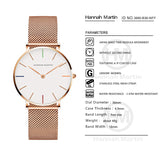 Japan Quartz Movement High Quality 36mm hannah Martin Women Stainless Steel Mesh Rose Gold Waterproof Ladies Watch - Sellve