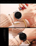 Japan Quartz Movement High Quality 36mm hannah Martin Women Stainless Steel Mesh Rose Gold Waterproof Ladies Watch - Sellve